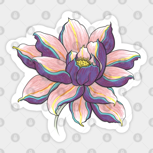 Violet Lotus Sticker by runcatrun